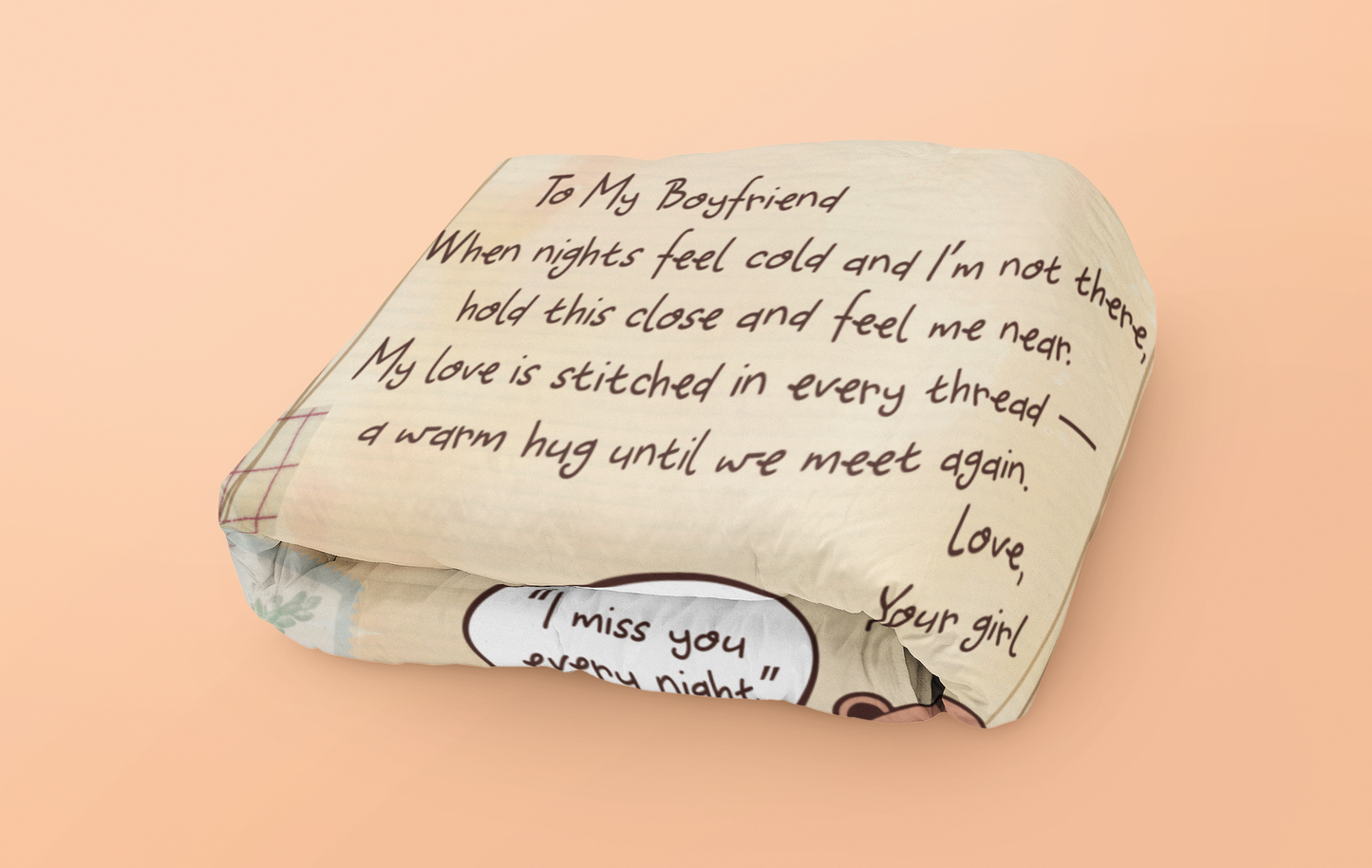 To My Boyfriend Blanket – Cozy Fleece Throw with Love Letter Design
