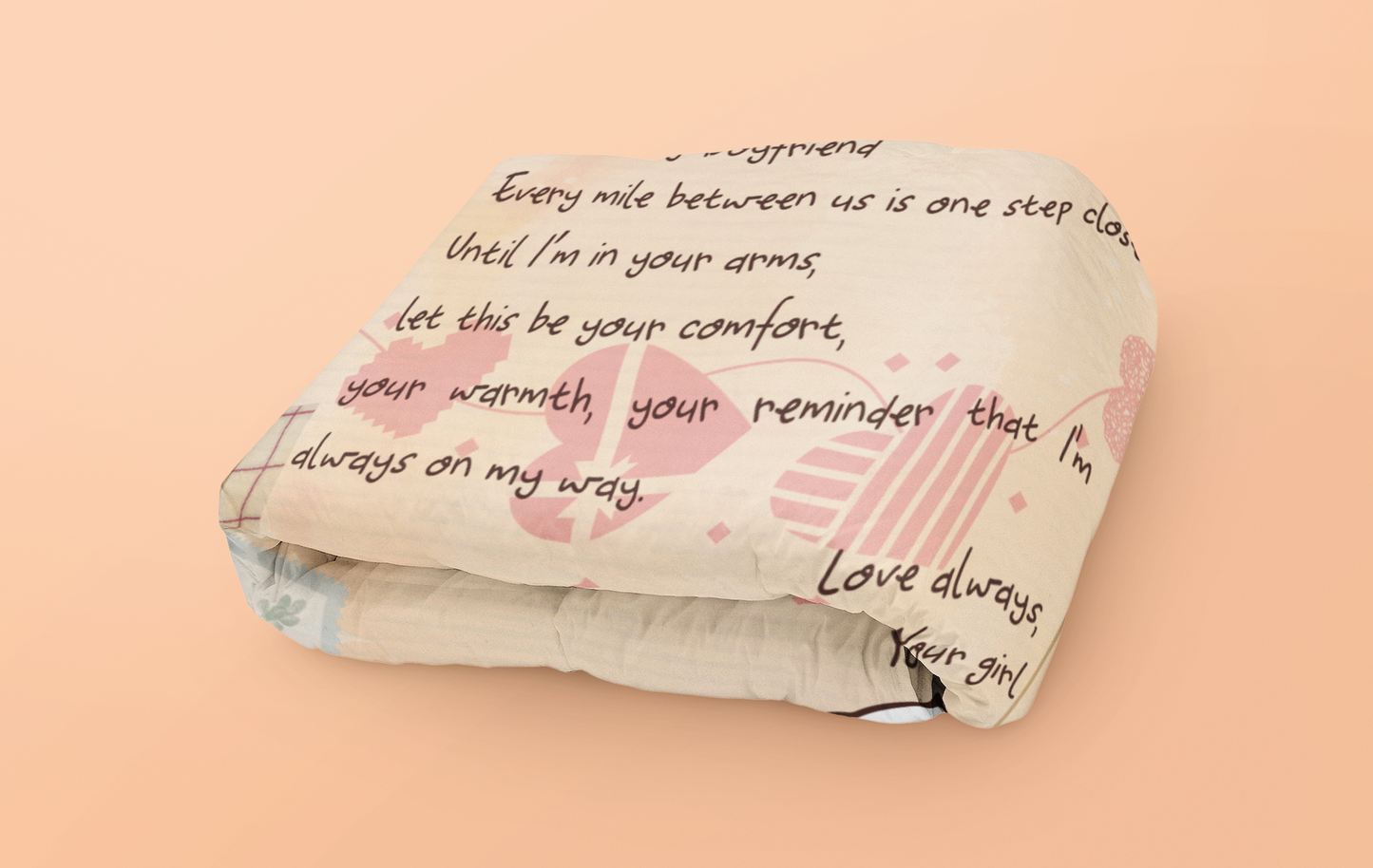 To My Boyfriend Blanket – Romantic Gift for Long Distance Relationship