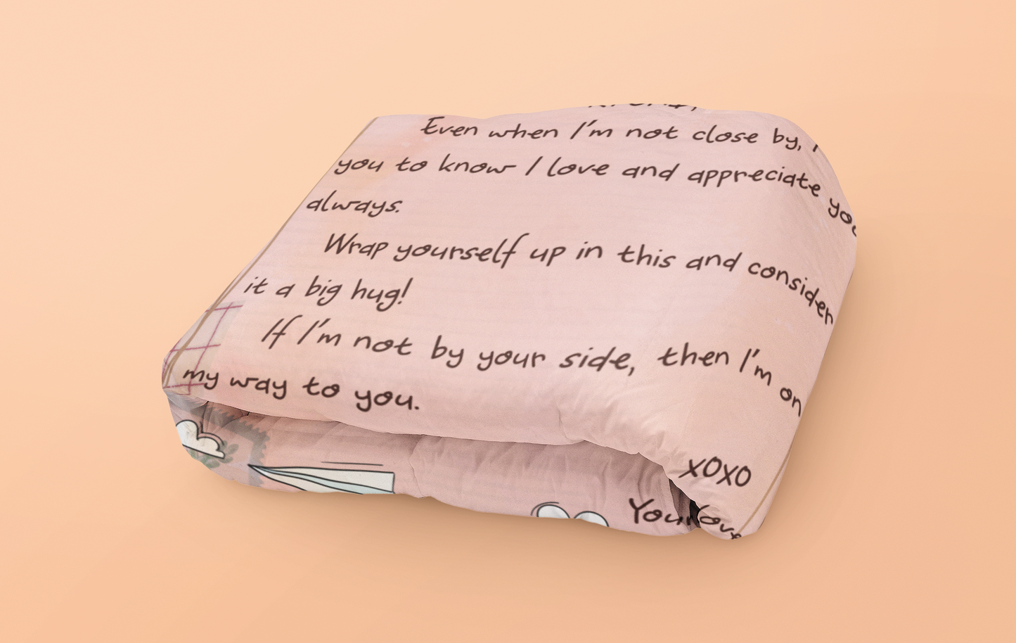 To My Girlfriend Blanket – Cozy Fleece/Sherpa Throw Message with Love