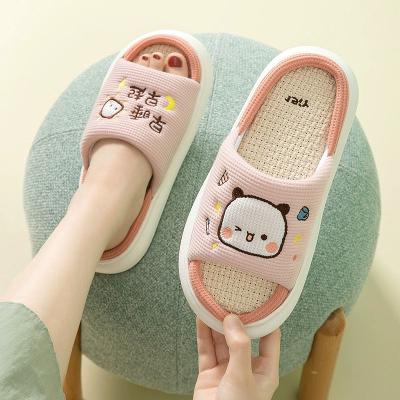 Bubu & Dudu Indoor Slippers – Cute Embroidered House Shoes
