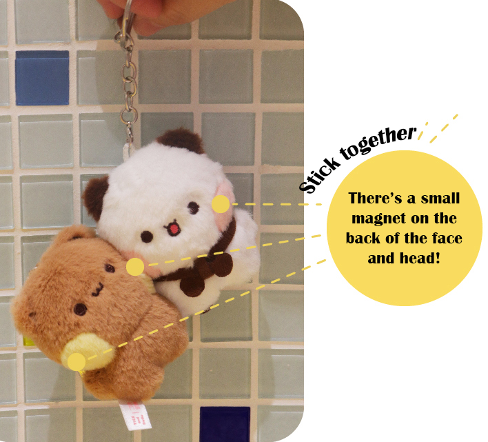 Bubu & Dudu Magnetic Plush Keychain - Cute Bear Pair