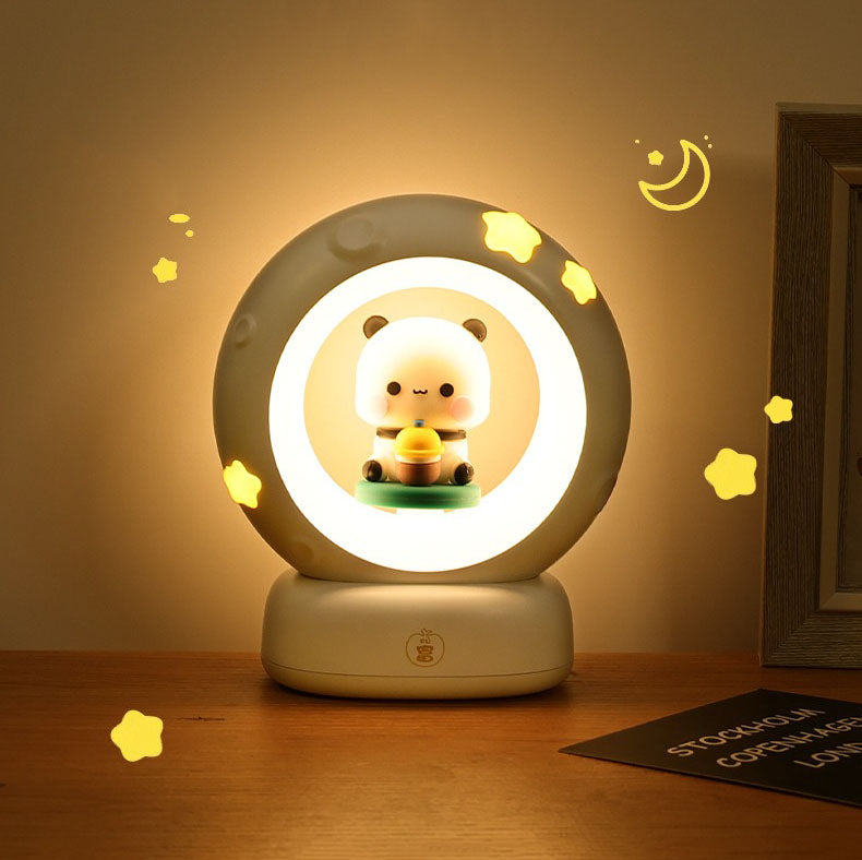 Bubu & Dudu Cute Bear Night Light – Touch-Activated LED Bedside Lamp for Kids & Adults