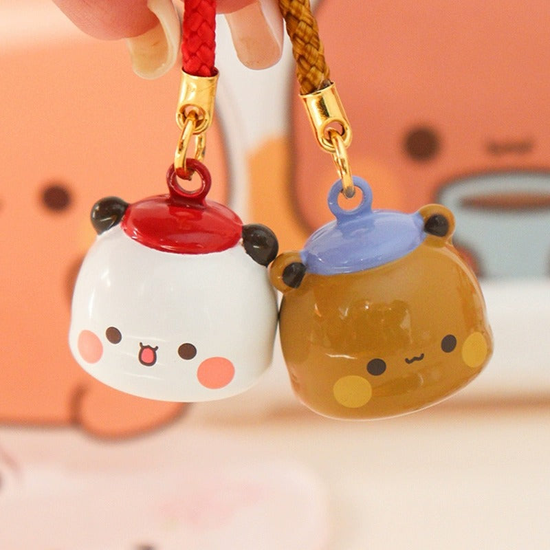 Bubu & Dudu Mini Bear Bell Charm – Cute Sound Keychain for Phone, Bag & Car