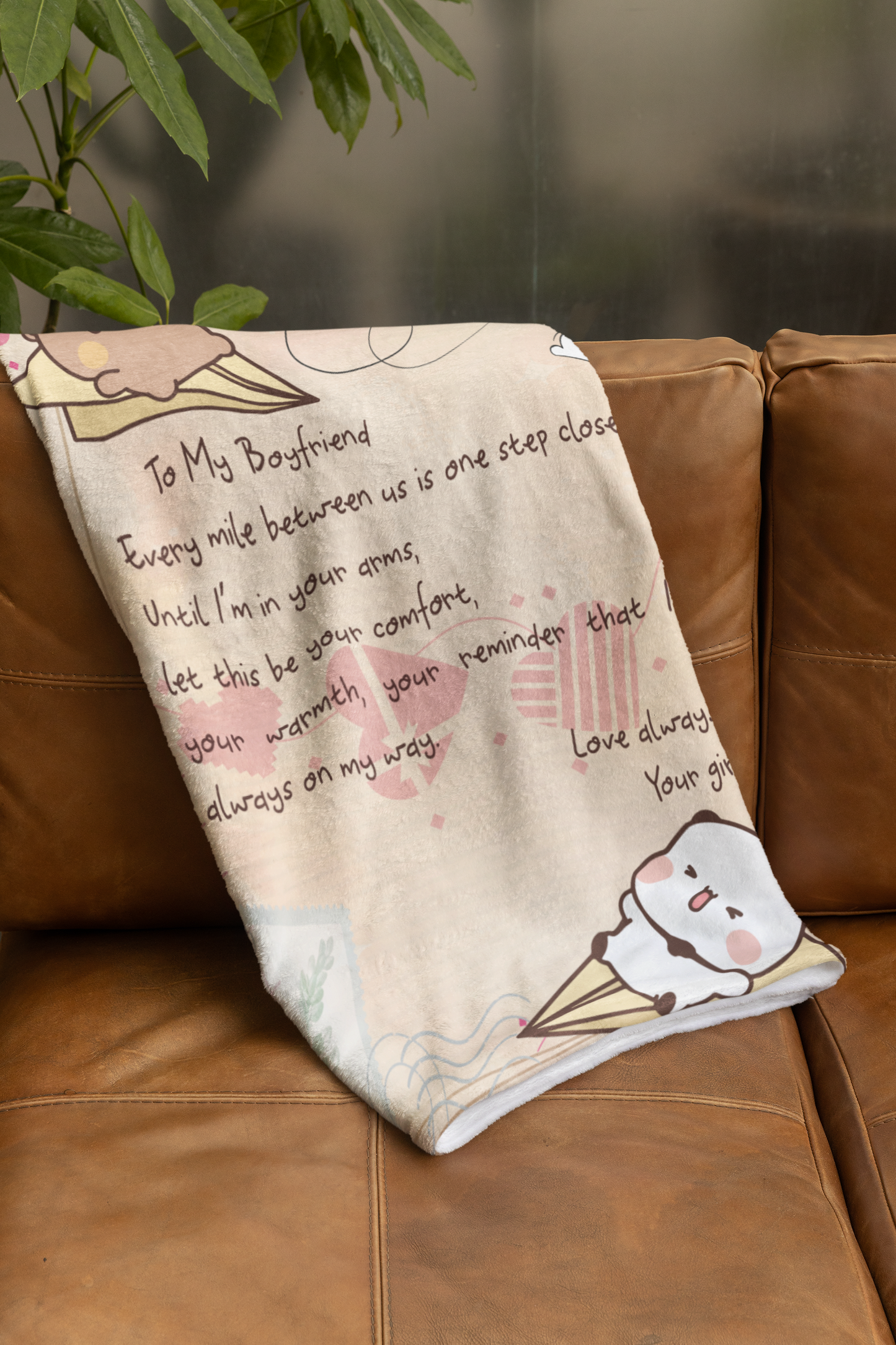 To My Boyfriend Blanket – Romantic Gift for Long Distance Relationship