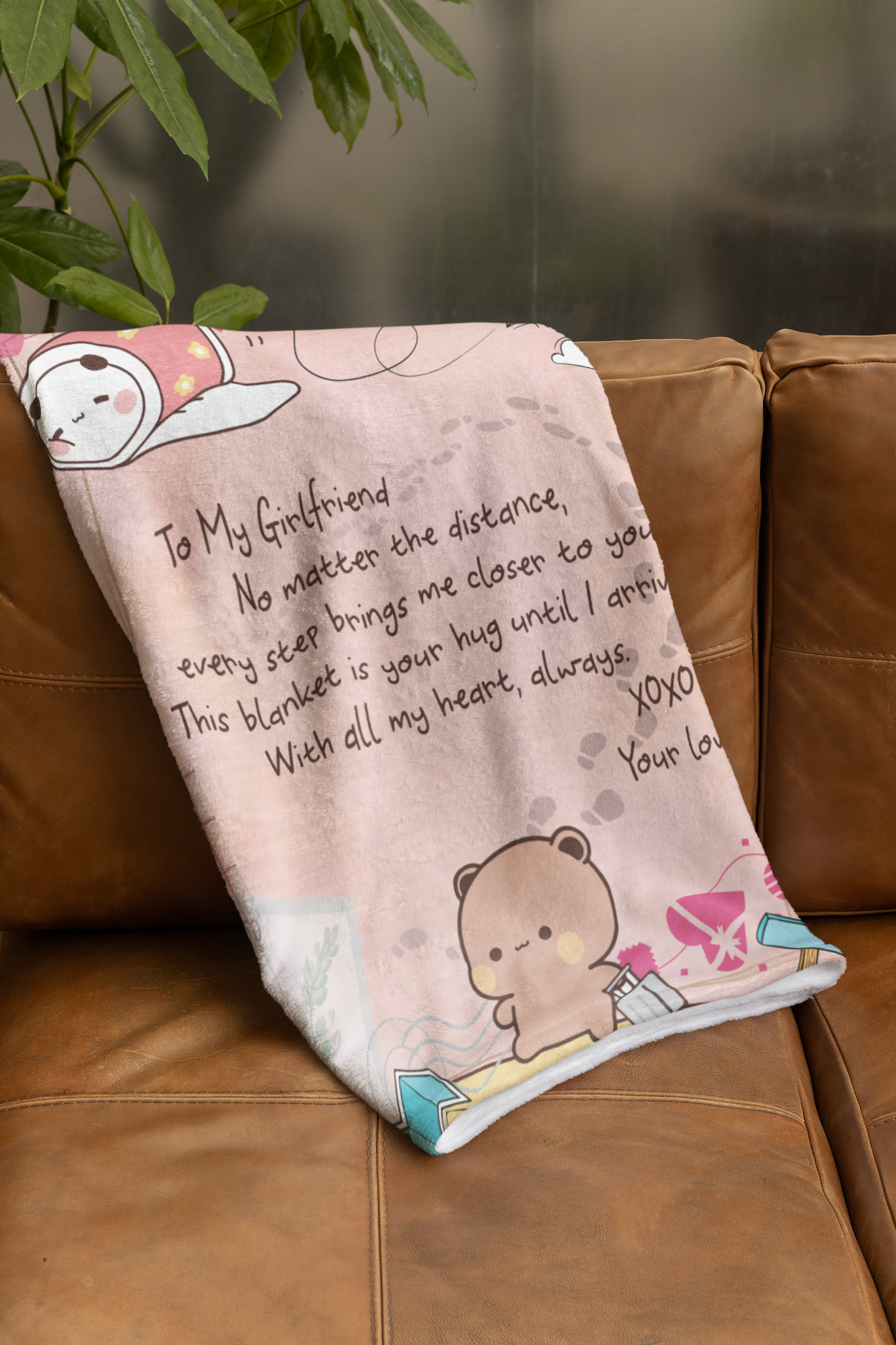 To My Girlfriend Blanket – Cozy Fleece/Sherpa Throw with Love Message