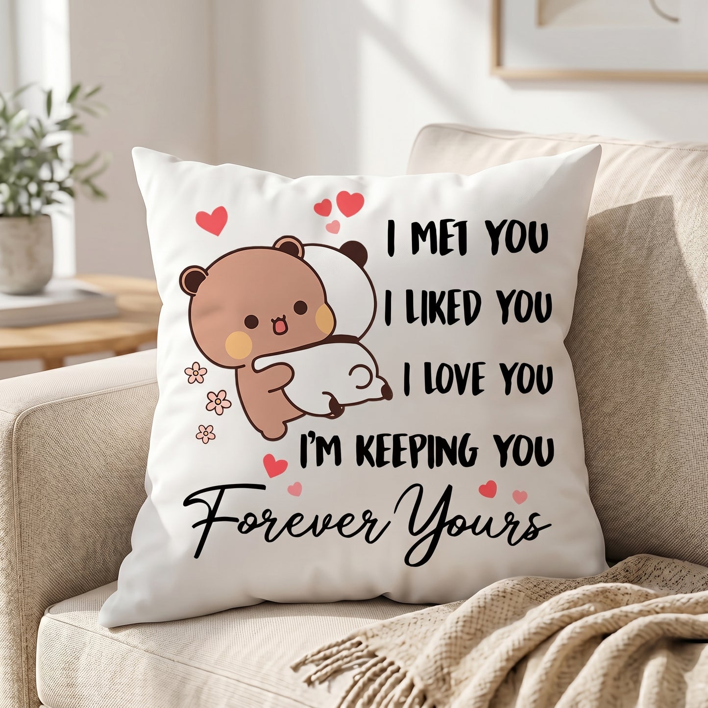 Forever Yours Couple Pillow | Romantic Bubu & Dudu Love Pillow Gift