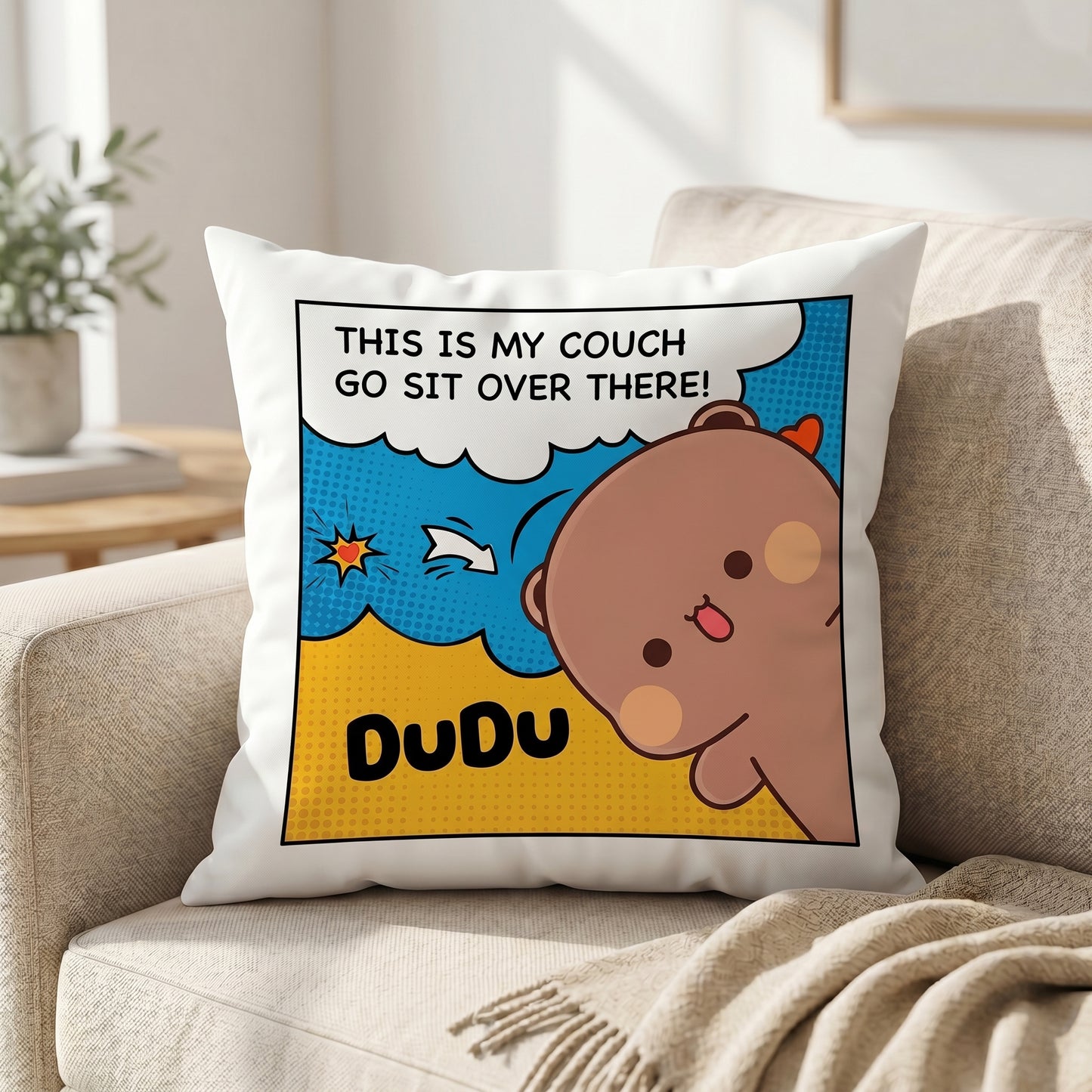 This Is My Couch Couple Pillow Set | Funny Bubu & Dudu Matching Throw Pillows