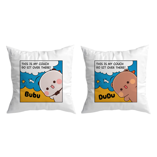 This Is My Couch Couple Pillow Set | Funny Bubu & Dudu Matching Throw Pillows
