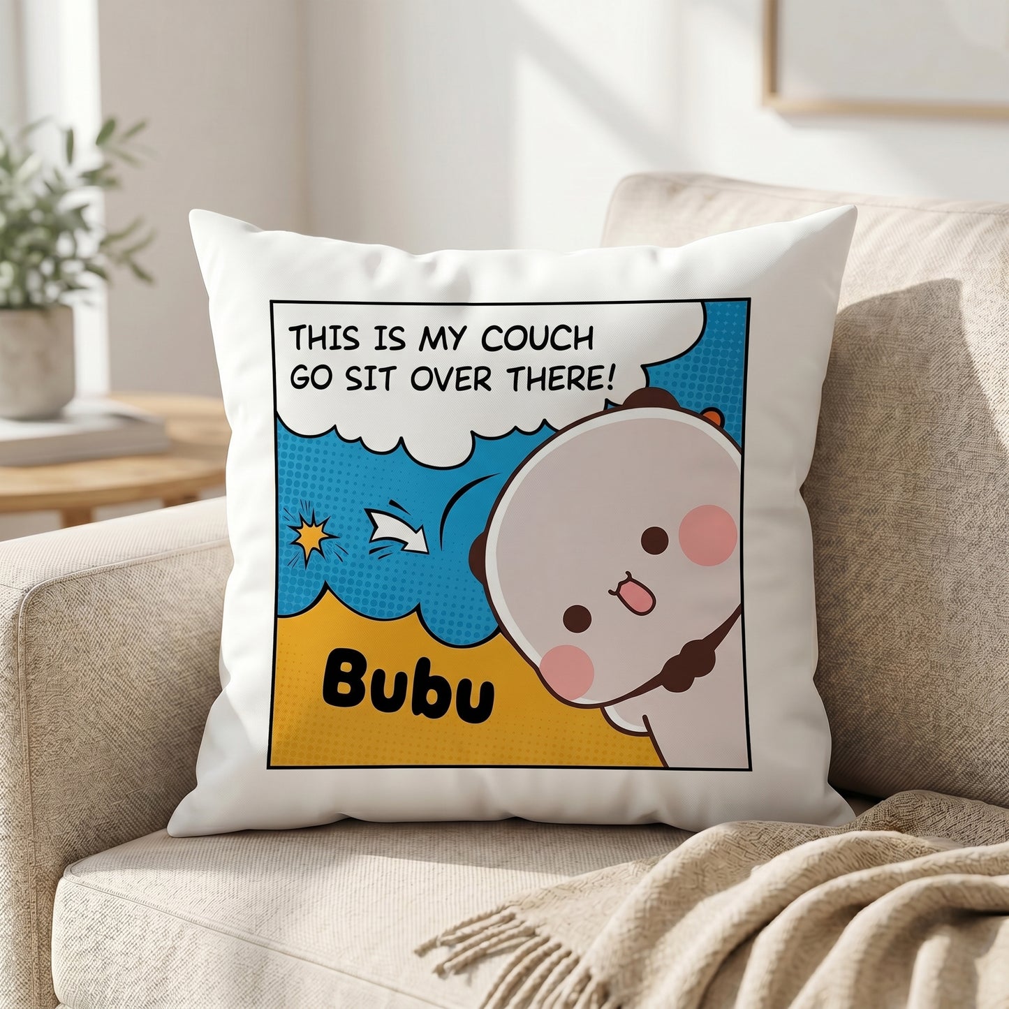 This Is My Couch Couple Pillow Set | Funny Bubu & Dudu Matching Throw Pillows
