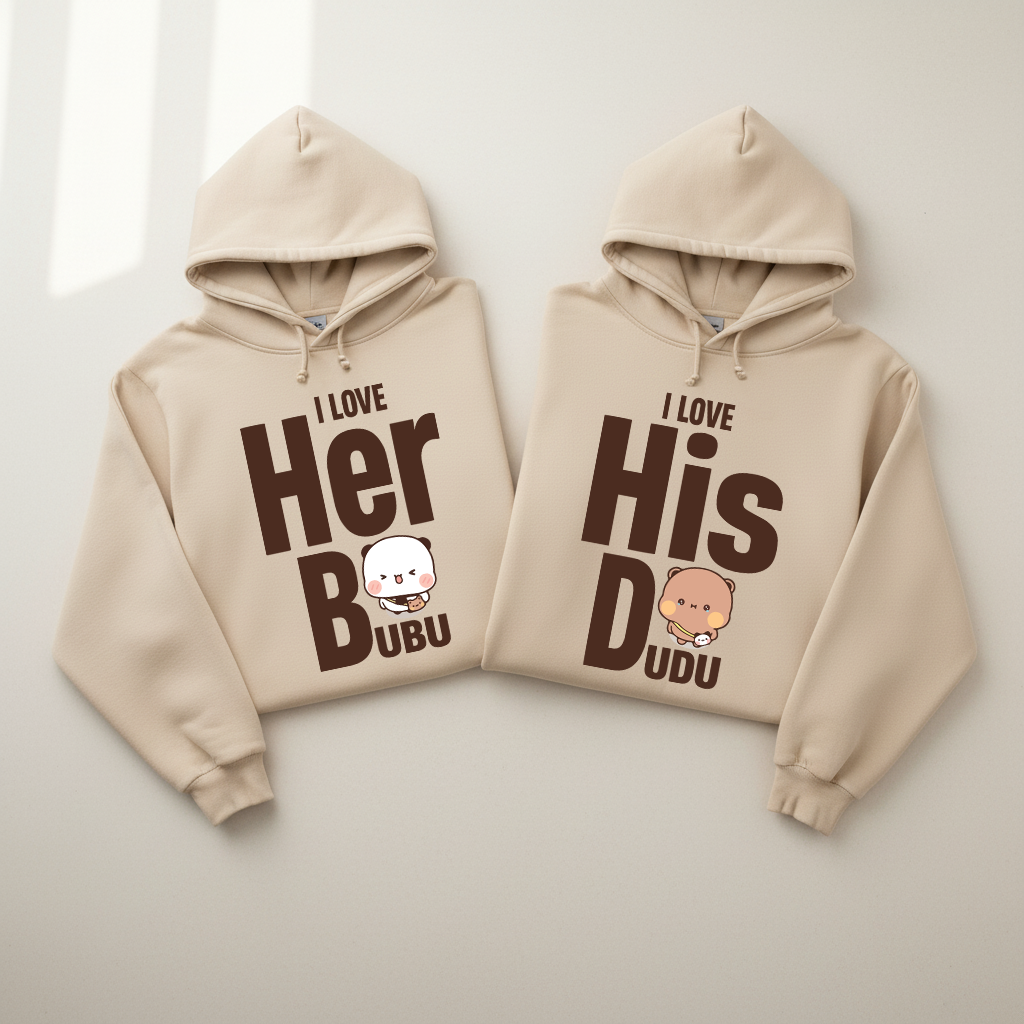 Bubu & Dudu Couple Hoodies – I Love Her / His