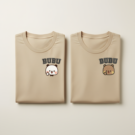 Bubu & Dudu Couple Shirts – Embroidered Design