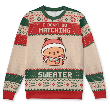 Bubu & Dudu Christmas Sweater – "I Don't Do Matching, But I Do" Funny Couple Edition