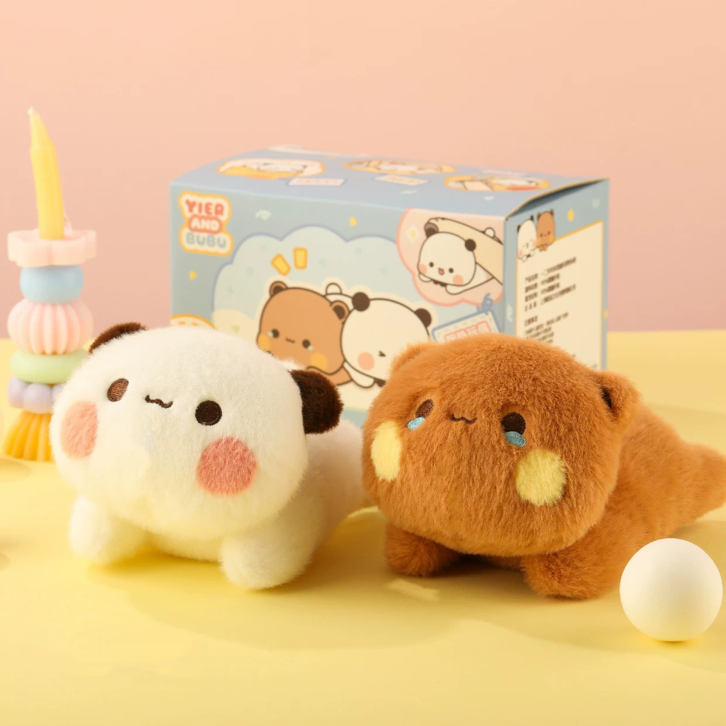 Bubu & Dudu Plushie Wrist Rest – Kawaii Panda & Bear Squishy Desk Wrist Support