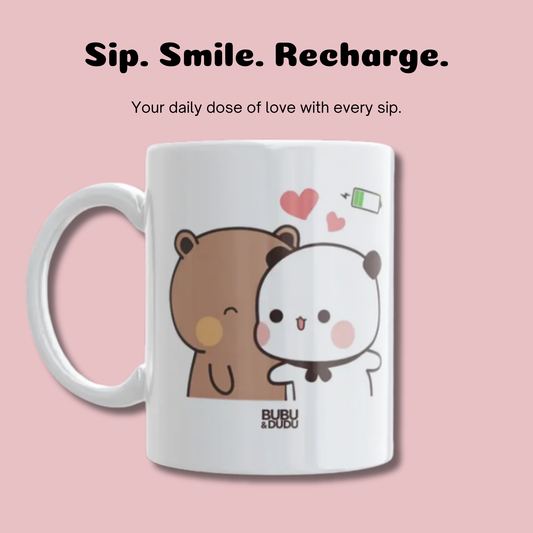 Bubu & Dudu "Love Charged!" Mug – Cute Couple Coffee Mug