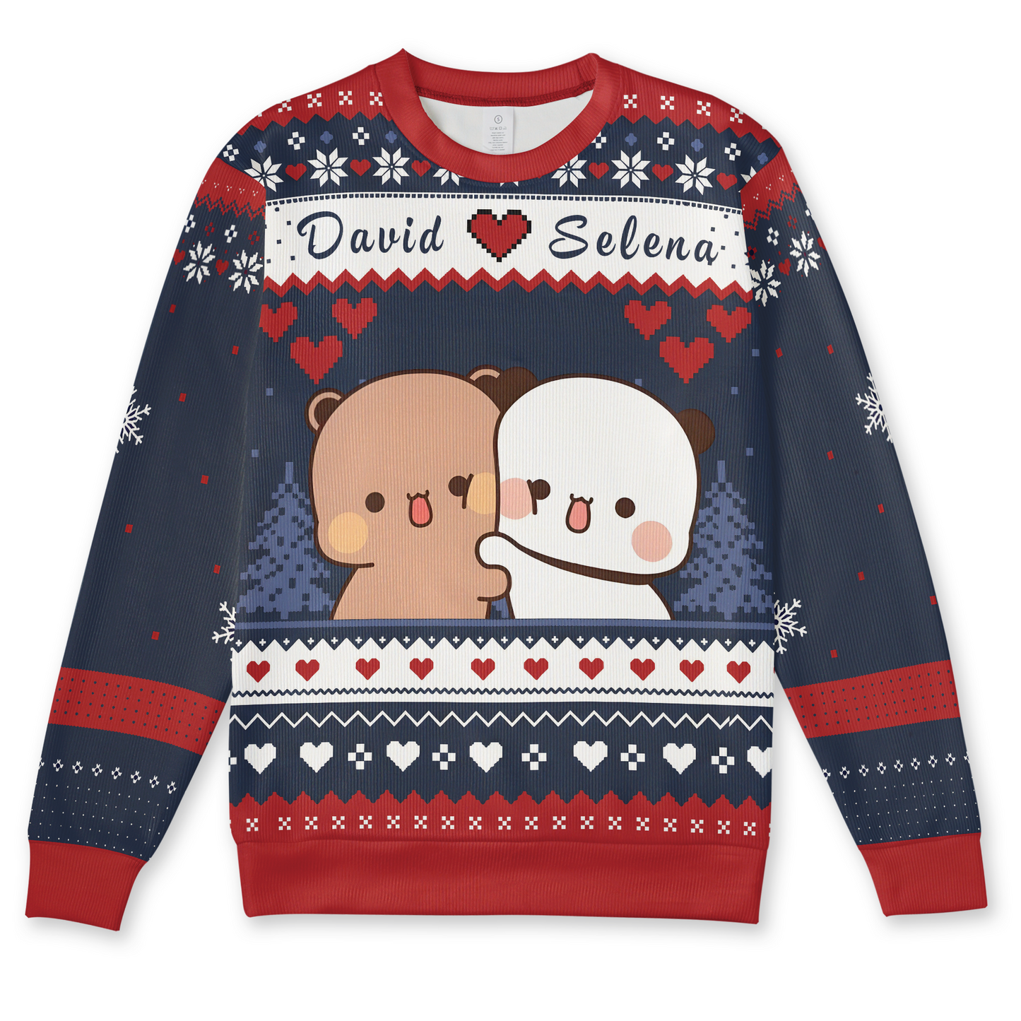 Bubu & Dudu Personalized Christmas Sweater – Custom Couple Names Edition