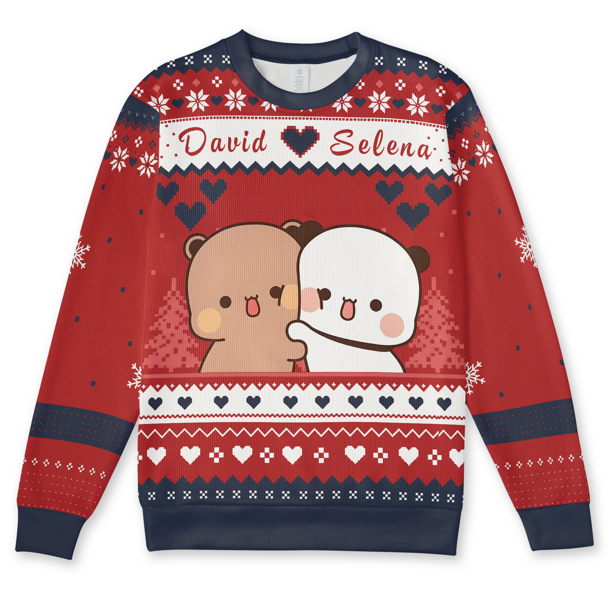 Bubu & Dudu Personalized Christmas Sweater – Custom Couple Names Edition