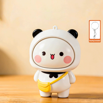 Bubu & Dudu Mood-Changing Keychain – Kawaii Panda & Bear Press Face Charm