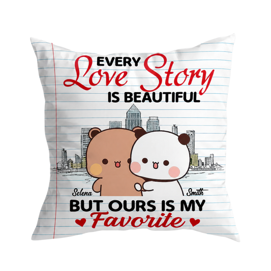 Personalized Bubu & Dudu Pillow – Every Love Story Is Beautiful, But Ours Is My Favorite | Custom Name Gift – product image 1