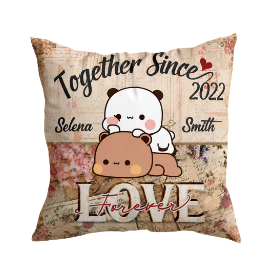 Personalized Bubu & Dudu Pillow – Together Since, Love Forever | Custom Name & Year Gift – product image 1