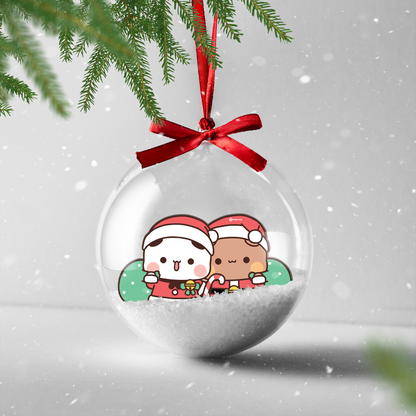 Bubu & Dudu Bear Couple Christmas Ornament – Cute Holiday Tree Decoration