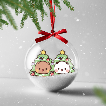 Bubu & Dudu Bear Couple Christmas Ornament – Kawaii Holiday Tree Decoration