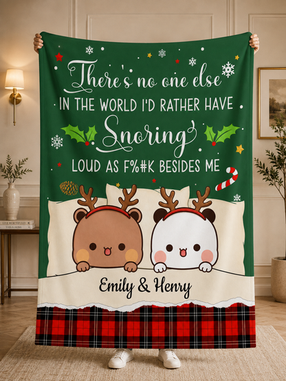 Personalized Bubu & Dudu Christmas Blanket – There's No One Else I'd Rather Have Snoring Loud As F%#k Besides Me