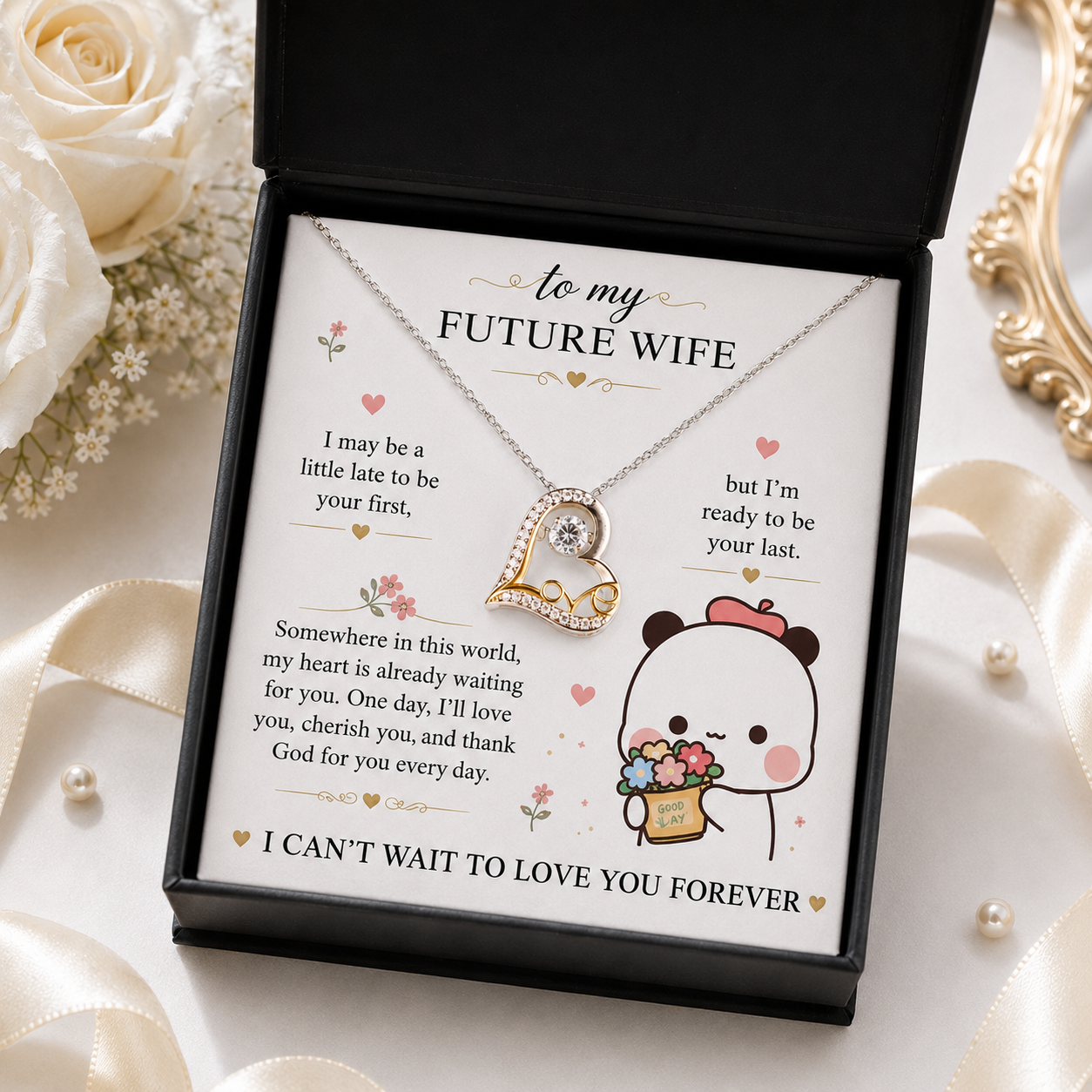 Bubu & Dudu Necklace – To My Future Wife, I Can't Wait to Love You Forever | 925 Sterling Silver Gift for Her