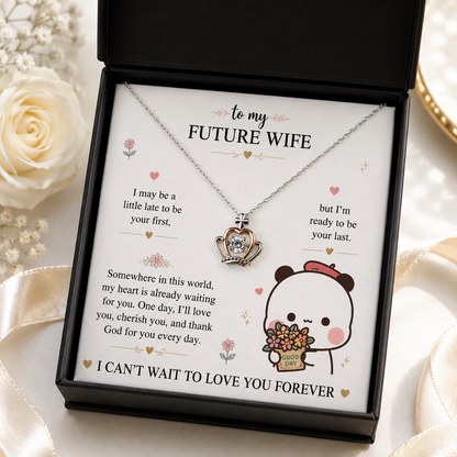 Bubu & Dudu Necklace – To My Future Wife, I Can't Wait to Love You Forever | 925 Sterling Silver Gift for Her