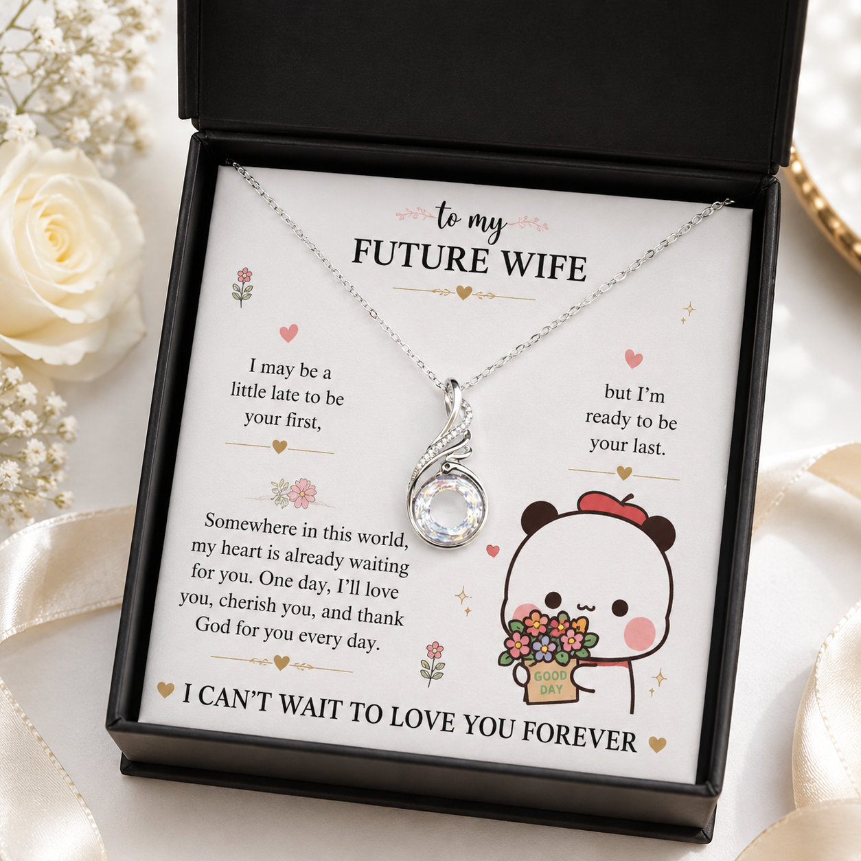 Bubu & Dudu Necklace – To My Future Wife, I Can't Wait to Love You Forever | 925 Sterling Silver Gift for Her