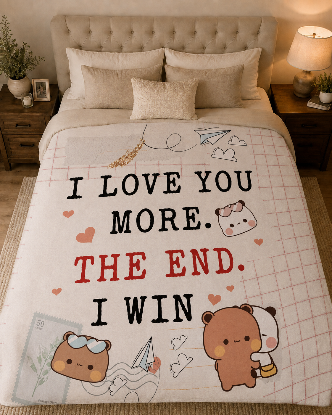 Bubu & Dudu Blanket – I Love You More. The End. I Win. – product image 2