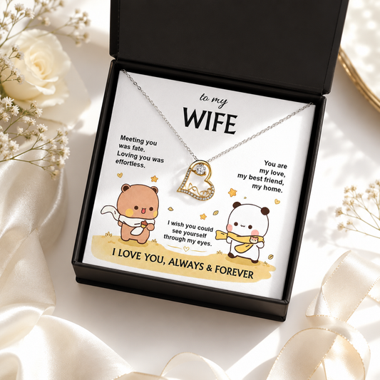 Bubu & Dudu Necklace – To My Wife, I Love You Always & Forever | 925 Sterling Silver Gift for Her