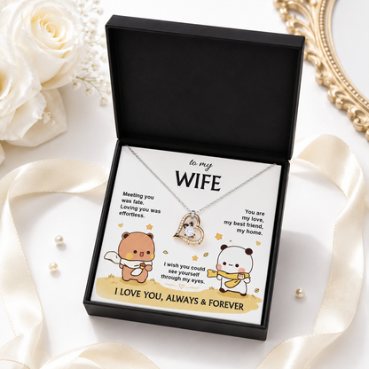 Bubu & Dudu Necklace – To My Wife, I Love You Always & Forever | 925 Sterling Silver Gift for Her
