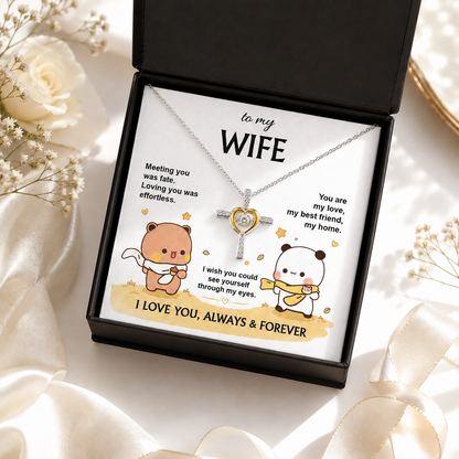 Bubu & Dudu Necklace – To My Wife, I Love You Always & Forever | 925 Sterling Silver Gift for Her