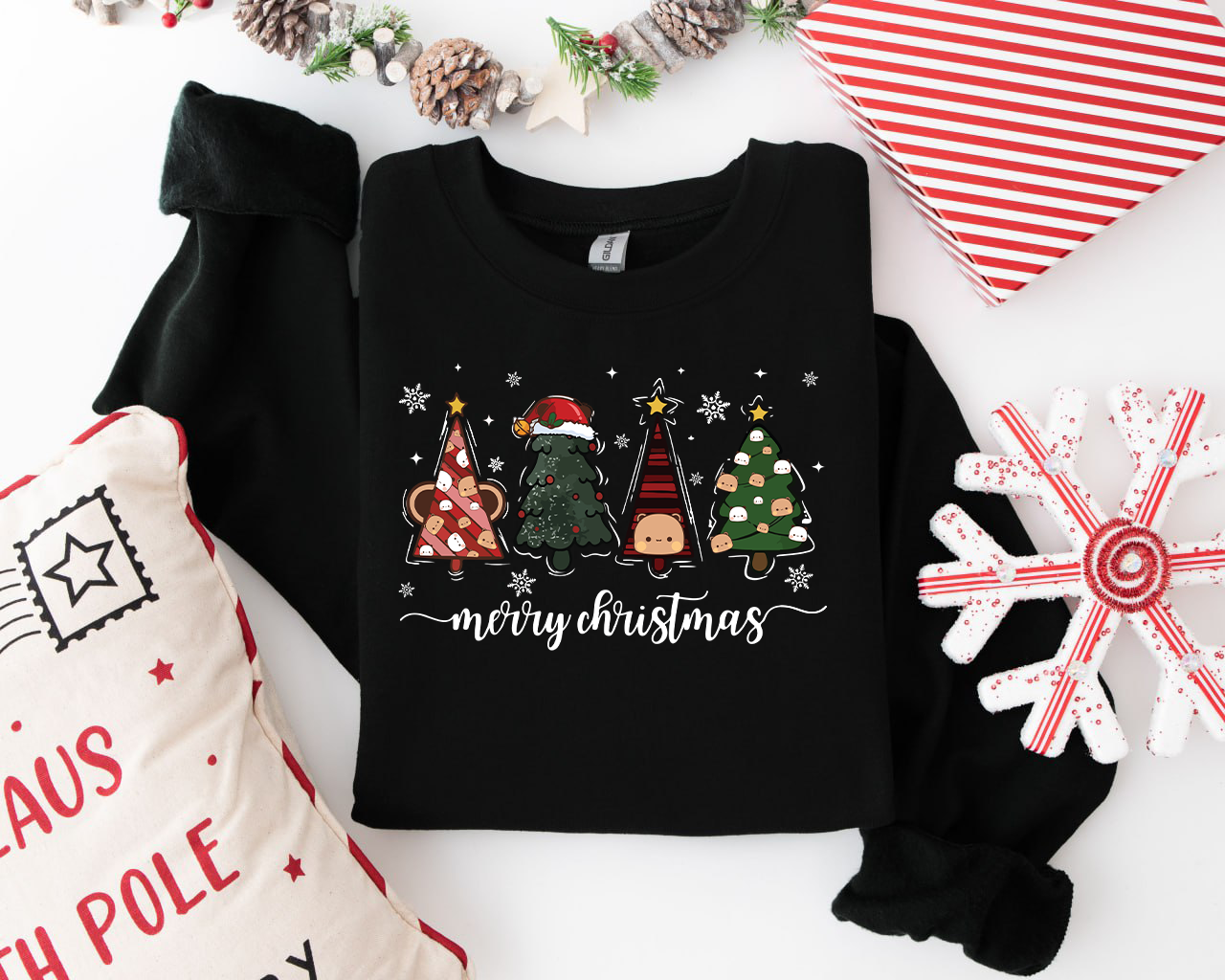 Bubu & Dudu Merry Christmas Sweatshirt – Cute Holiday Tree Design