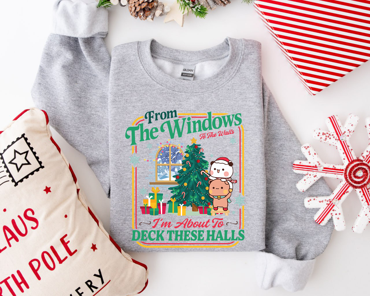 Funny Christmas Sweatshirt – Bubu & Dudu Deck These Halls