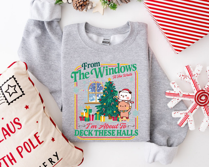 Funny Christmas Sweatshirt – Bubu & Dudu Deck These Halls