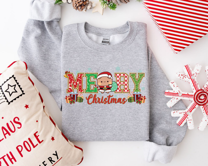 Bubu & Dudu Merry Christmas Sweatshirt Set – Cute Matching Holiday Sweaters for Couples