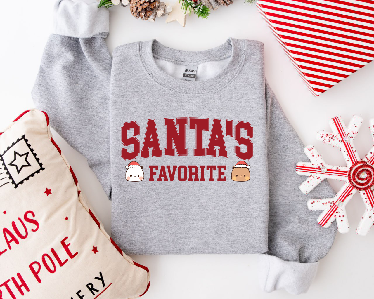 Bubu & Dudu Santa’s Favorite Sweatshirt - Cute Christmas Holiday Crewneck