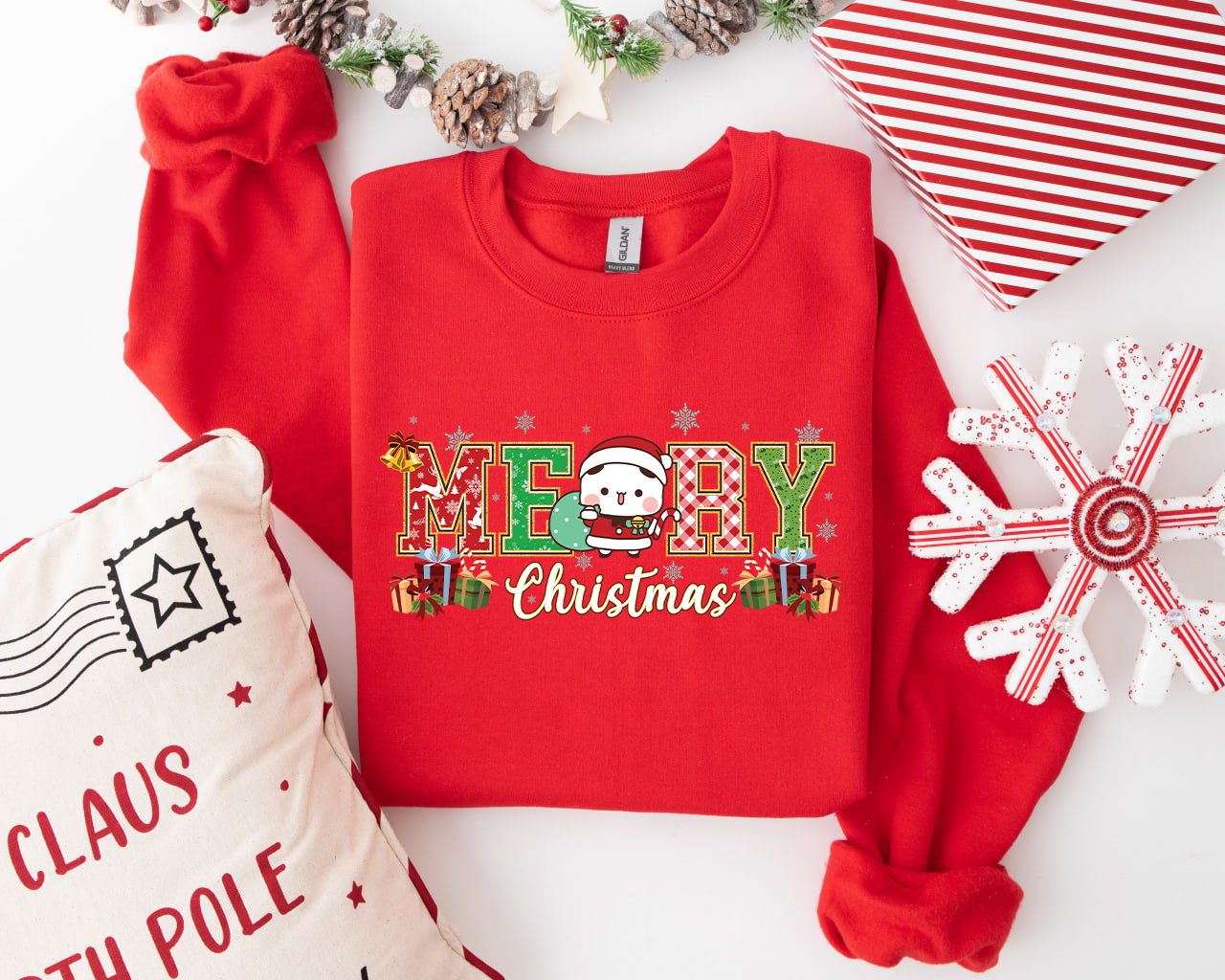 Bubu & Dudu Merry Christmas Sweatshirt Set – Cute Matching Holiday Sweaters for Couples