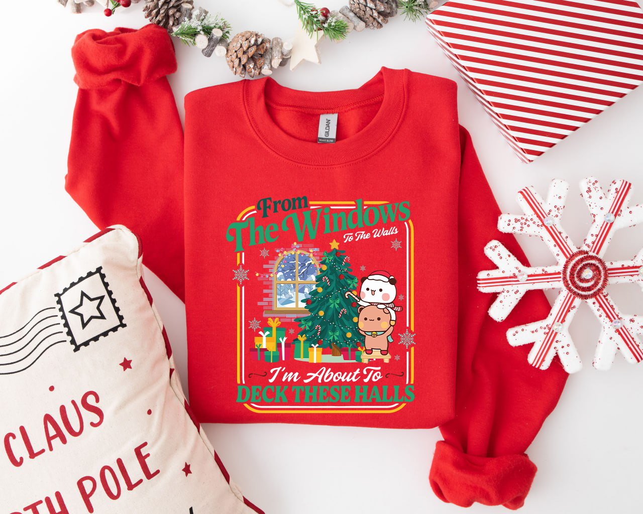 Funny Christmas Sweatshirt – Bubu & Dudu Deck These Halls