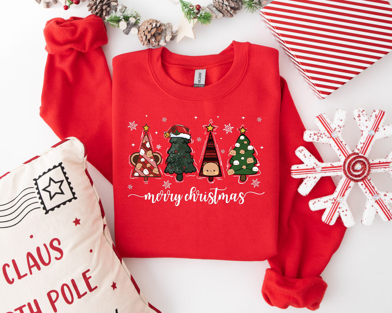 Bubu & Dudu Merry Christmas Sweatshirt – Cute Holiday Tree Design