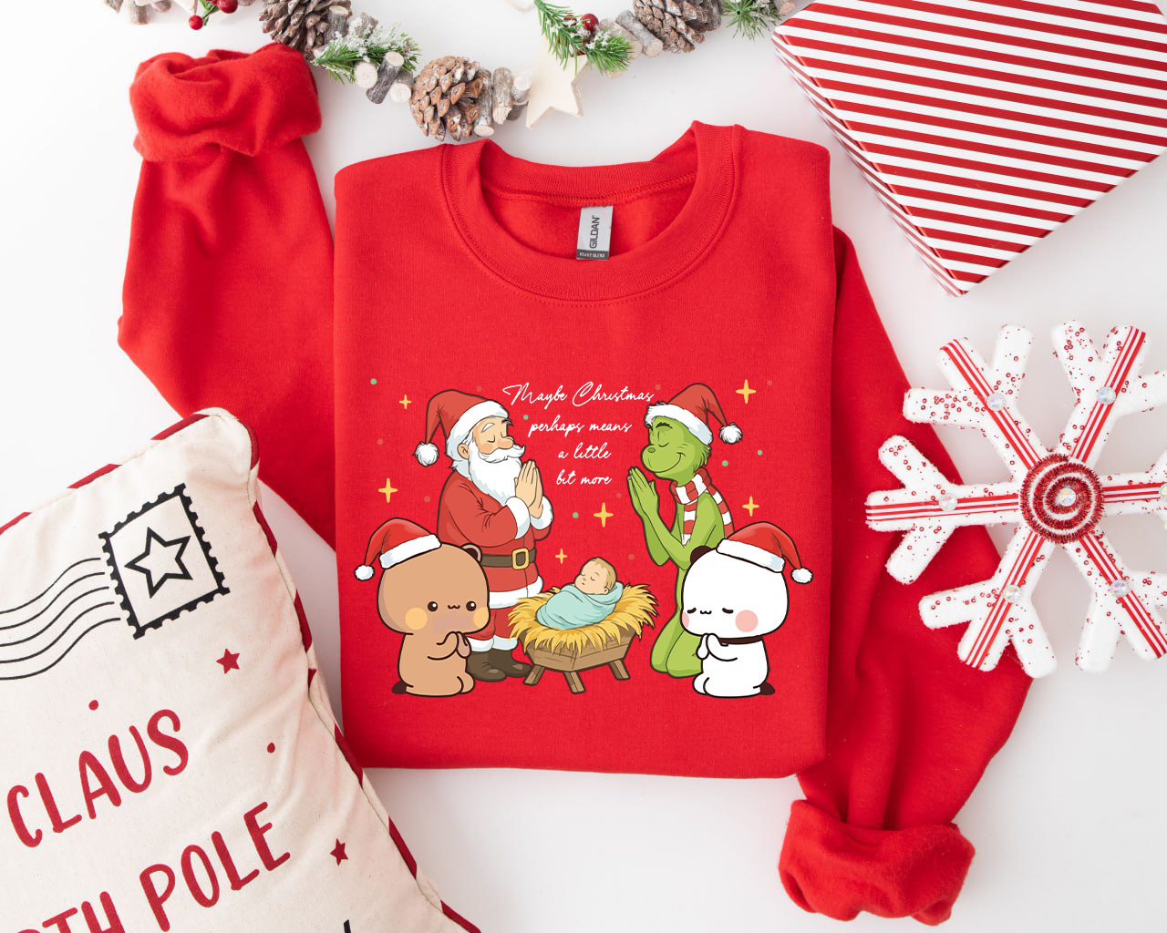 Bubu Dudu Christmas Crewneck – Santa & Grinch