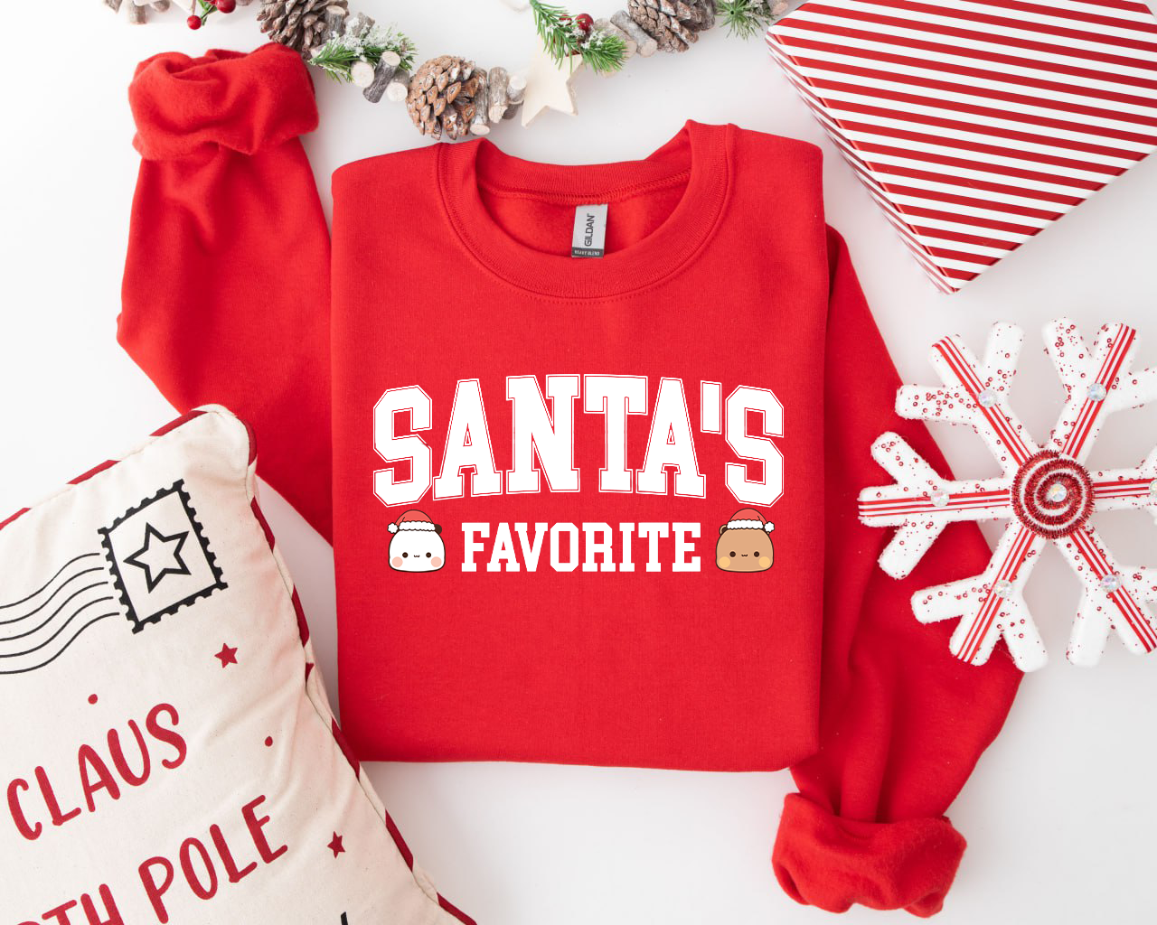 Bubu & Dudu Santa’s Favorite Sweatshirt - Cute Christmas Holiday Crewneck