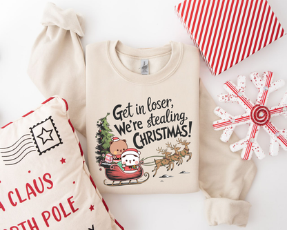 Bubu & Dudu Christmas Sweatshirt - “Get in Loser We’re Stealing Christmas”