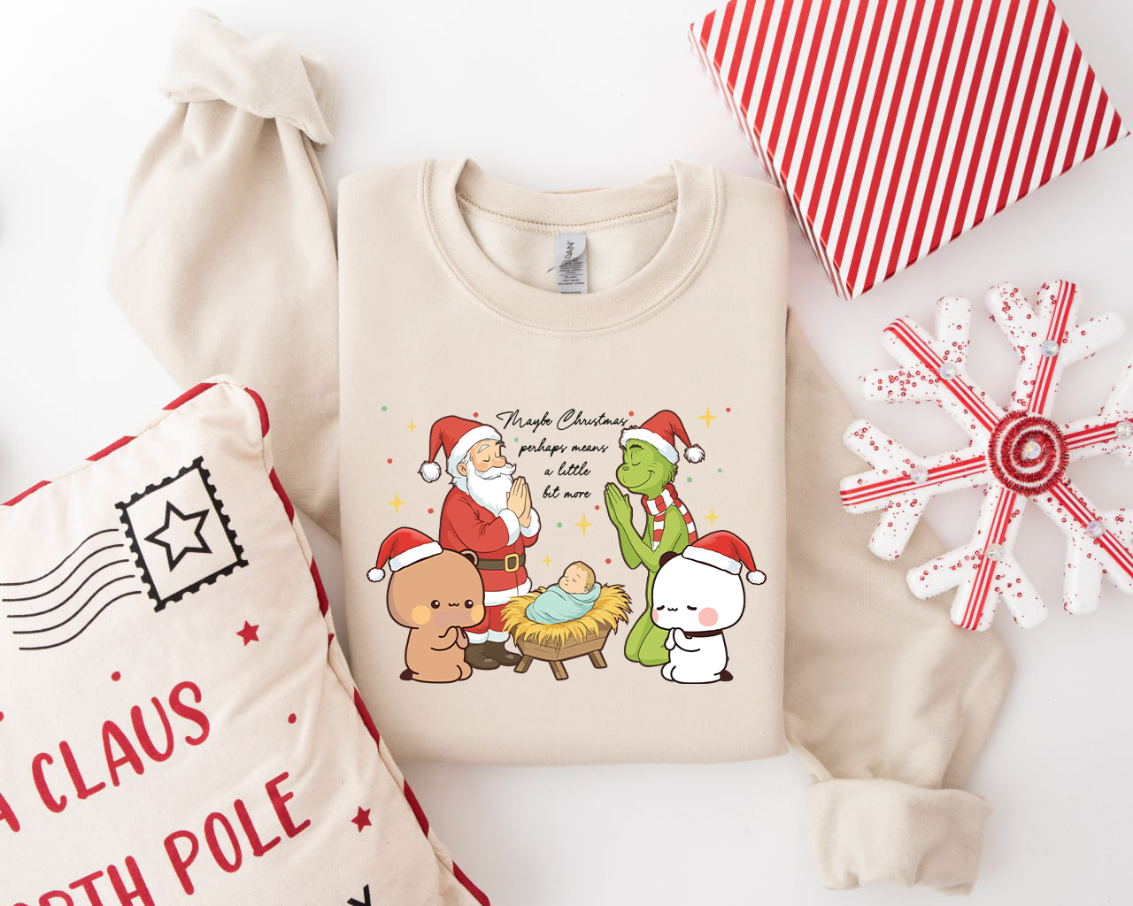 Bubu Dudu Christmas Crewneck – Santa & Grinch
