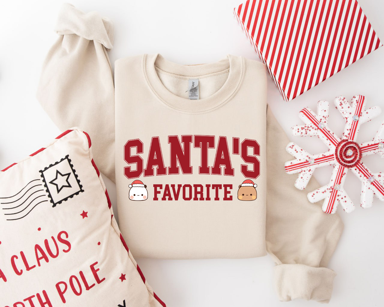 Bubu & Dudu Santa’s Favorite Sweatshirt - Cute Christmas Holiday Crewneck