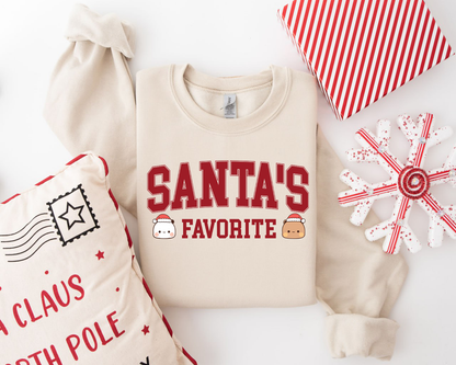 Bubu & Dudu Santa’s Favorite Sweatshirt - Cute Christmas Holiday Crewneck