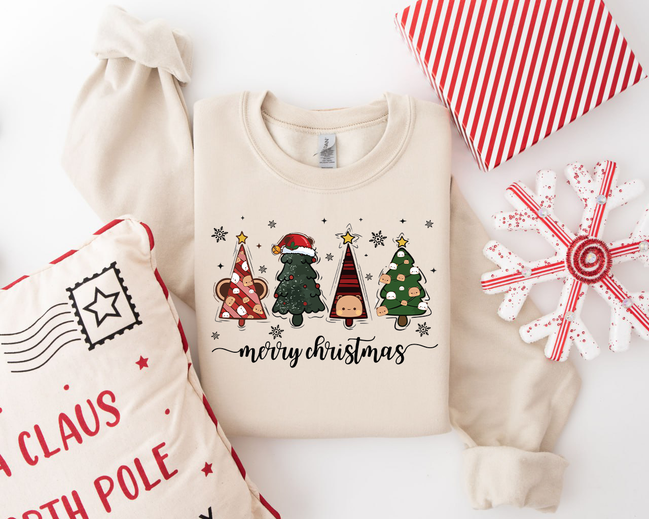Bubu & Dudu Merry Christmas Sweatshirt – Cute Holiday Tree Design