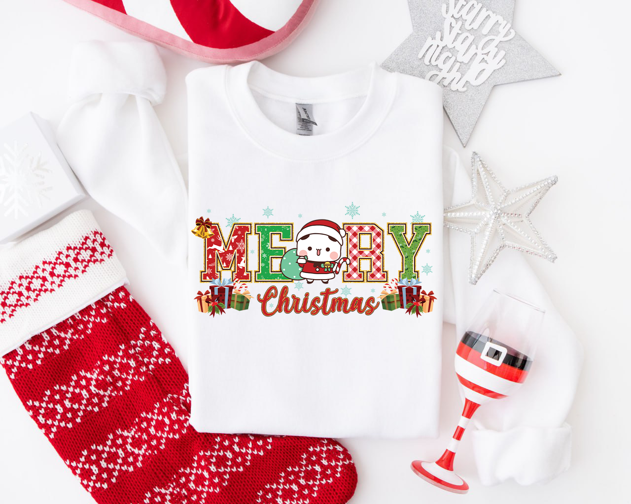 Bubu & Dudu Merry Christmas Sweatshirt Set – Cute Matching Holiday Sweaters for Couples