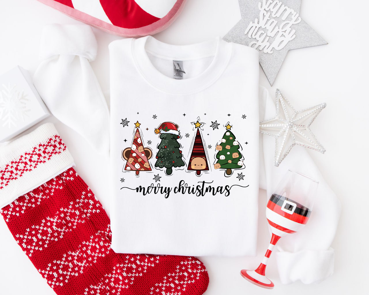 Bubu & Dudu Merry Christmas Sweatshirt – Cute Holiday Tree Design
